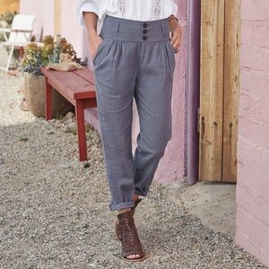 Sundance Catalog Amelia Trouser -SIZE 8 BLUESTRIPE